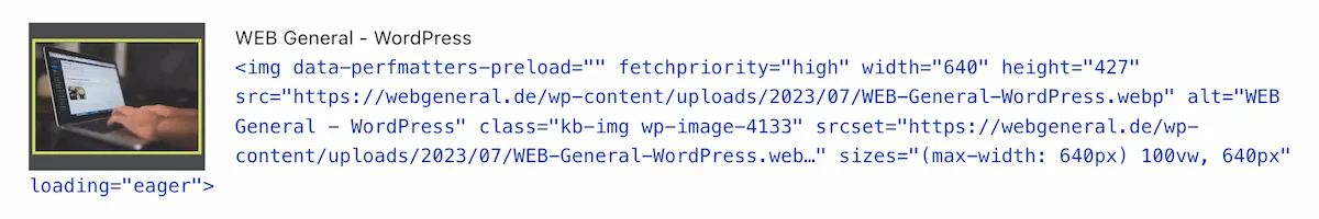 Wordpress bild vorladen