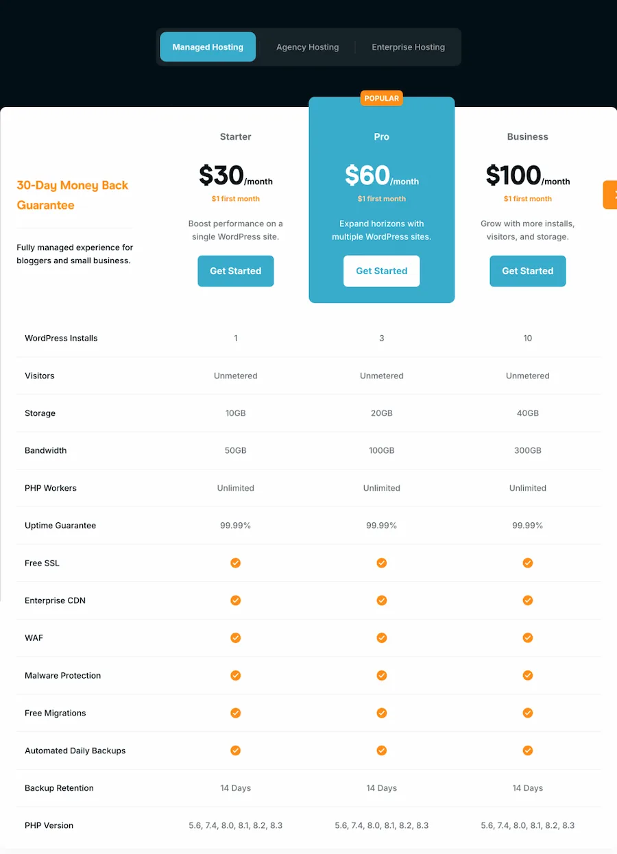 Rocket.net wp hosting preise und tarife